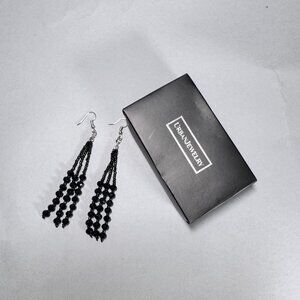 Black Beaded Chandelier Earrings + Spare – Urban Jewelry